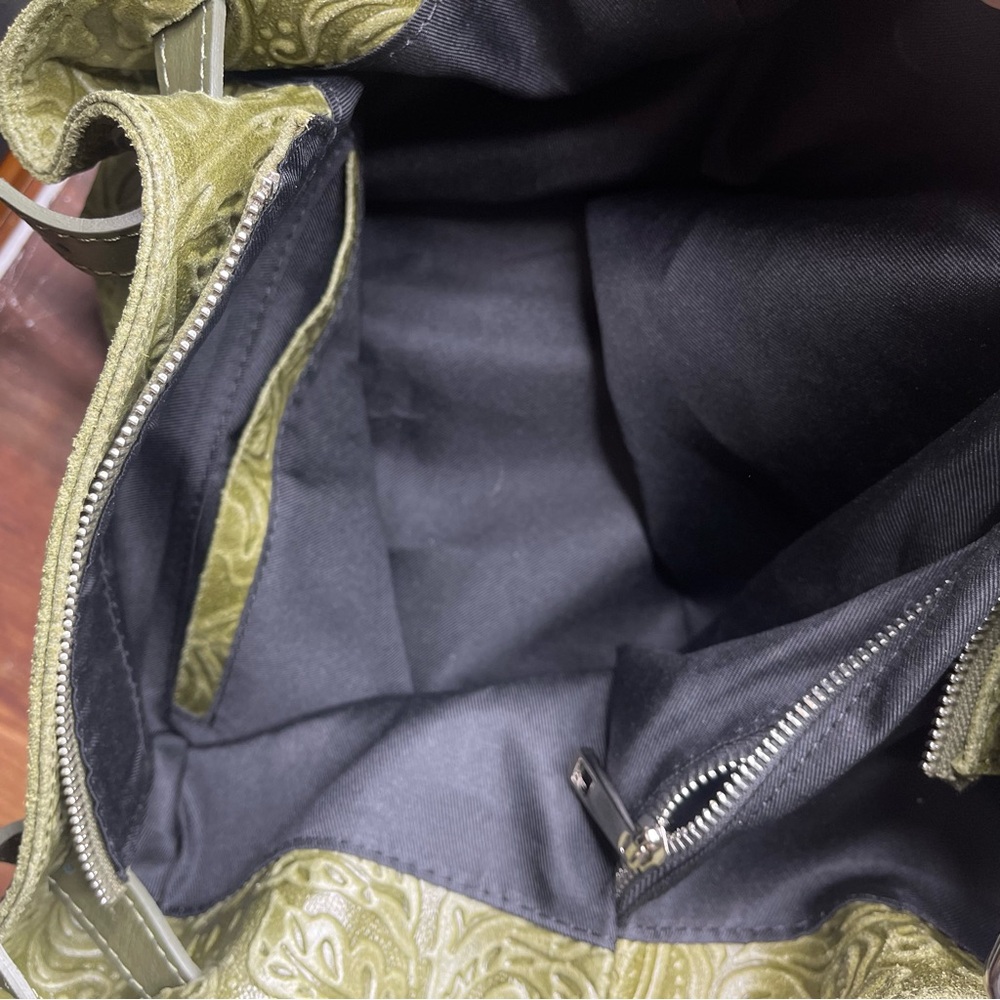 ISADORA green Italian leather bag - Picture 4 of 11